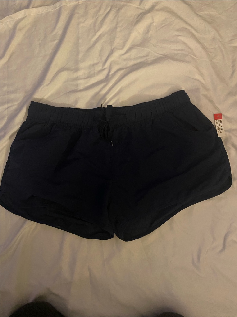 Everyday Elastic-Waist Athletic Shorts in Navy